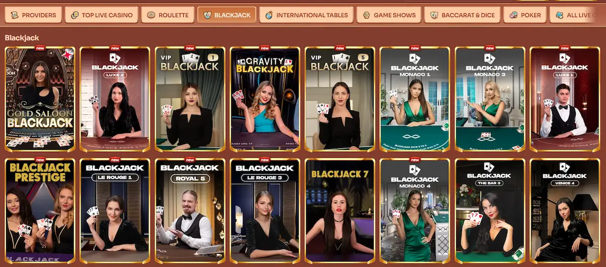 Cleobetra live blackjack table powered by Evolution Gaming