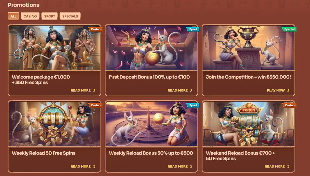 Cleobetra welcome bonus screen showing the three-deposit package